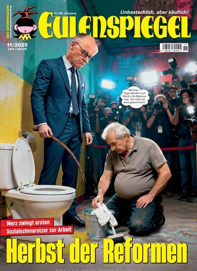 Titelbild der Ausgabe 11/2025 von Das Satiremagazin EULENSPIEGEL. Diese Zeitschrift und viele weitere Lifestylemagazine und Peoplemagazine als Abo oder epaper bei United Kiosk online kaufen.