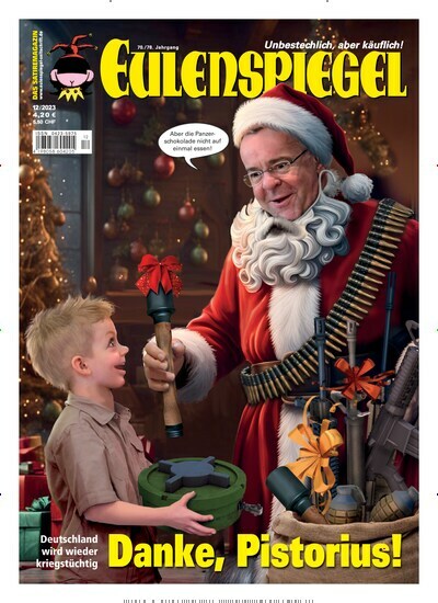 Titelbild der Ausgabe 12/2023 von Das Satiremagazin EULENSPIEGEL. Diese Zeitschrift und viele weitere Lifestylemagazine und Peoplemagazine als Abo oder epaper bei United Kiosk online kaufen.