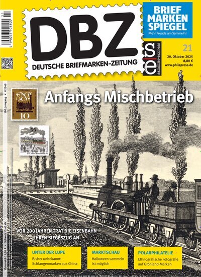 Titelbild der Ausgabe 21/2025 von DBZ Deutsche Briefmarken-Zeitung. Diese Zeitschrift und viele weitere Reisemagazine, Freizeitmagazine und Wissensmagazine als Abo oder epaper bei United Kiosk online kaufen.