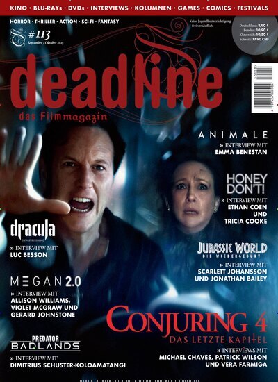 Titelbild der Ausgabe 113/2025 von deadline - das Filmmagazin. Diese Zeitschrift und viele weitere Audiomagazine, Filmmagazine und Fotozeitschriften als Abo oder epaper bei United Kiosk online kaufen.