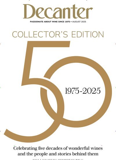 Titelbild der Ausgabe 8/2025 von Decanter. Diese Zeitschrift und viele weitere Gartenzeitschriften und Wohnzeitschriften als Abo oder epaper bei United Kiosk online kaufen.