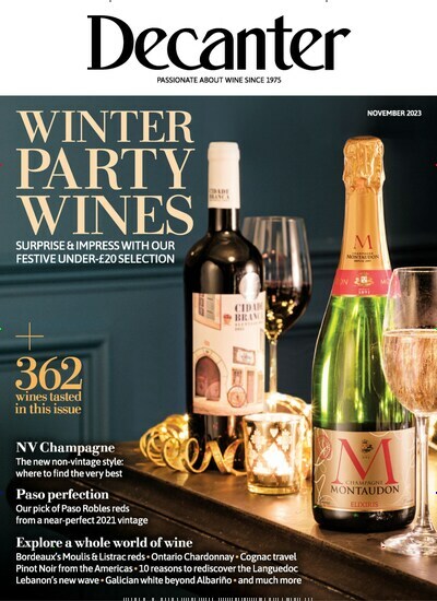 Titelbild der Ausgabe 11/2023 von Decanter. Diese Zeitschrift und viele weitere Gartenzeitschriften und Wohnzeitschriften als Abo oder epaper bei United Kiosk online kaufen.