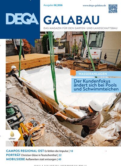 Titelbild der Ausgabe 6/2026 von Dega Galabau. Diese Zeitschrift und viele weitere Naturzeitschriften, Landwirtschaftszeitungen und Umweltmagazine als Abo oder epaper bei United Kiosk online kaufen.