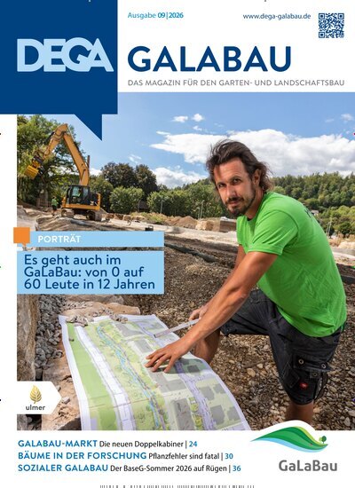 Titelbild der Ausgabe 9/2026 von Dega Galabau. Diese Zeitschrift und viele weitere Naturzeitschriften, Landwirtschaftszeitungen und Umweltmagazine als Abo oder epaper bei United Kiosk online kaufen.