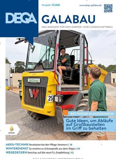 Titelbild der Ausgabe 10/2026 von Dega Galabau. Diese Zeitschrift und viele weitere Naturzeitschriften, Landwirtschaftszeitungen und Umweltmagazine als Abo oder epaper bei United Kiosk online kaufen.
