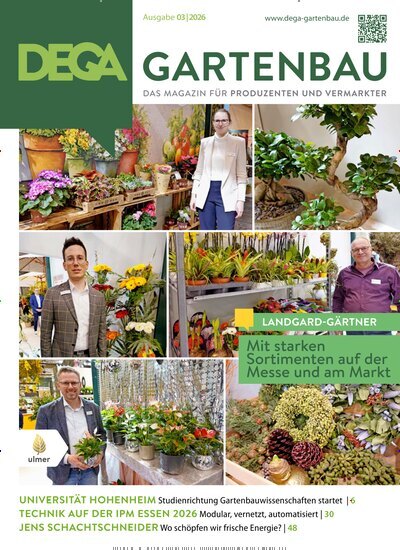 Titelbild der Ausgabe 3/2026 von Dega Gartenbau. Diese Zeitschrift und viele weitere Naturzeitschriften, Landwirtschaftszeitungen und Umweltmagazine als Abo oder epaper bei United Kiosk online kaufen.