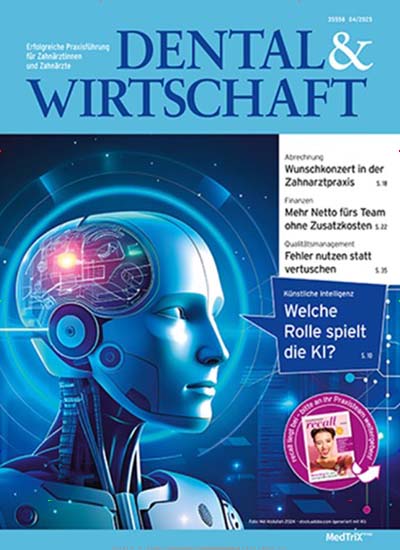Titelbild der Ausgabe 4/2025 von Dental & Wirtschaft. Diese Zeitschrift und viele weitere Pflegezeitschriften und medizinische Fachzeitschriften als Abo oder epaper bei United Kiosk online kaufen.