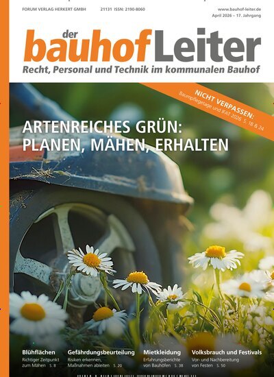 Titelbild der Ausgabe 2/2026 von der bauhofLeiter. Diese Zeitschrift und viele weitere Jurazeitschriften und Zeitschriften für Verwaltung als Abo oder epaper bei United Kiosk online kaufen.
