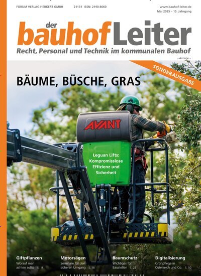 Titelbild der Ausgabe 4/2025 von der bauhofLeiter. Diese Zeitschrift und viele weitere Jurazeitschriften und Zeitschriften für Verwaltung als Abo oder epaper bei United Kiosk online kaufen.