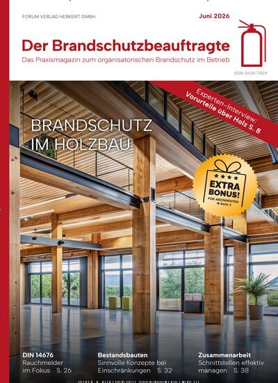 Titelbild der Ausgabe 4/2026 von Der Brandschutzbeauftragte. Diese Zeitschrift und viele weitere Jurazeitschriften und Zeitschriften für Verwaltung als Abo oder epaper bei United Kiosk online kaufen.