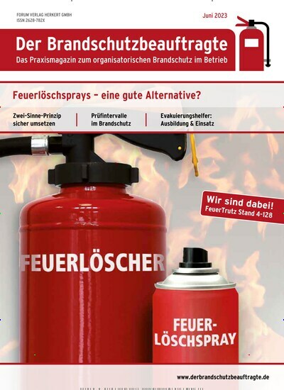 Titelbild der Ausgabe 6/2023 von Der Brandschutzbeauftragte. Diese Zeitschrift und viele weitere Jurazeitschriften und Zeitschriften für Verwaltung als Abo oder epaper bei United Kiosk online kaufen.