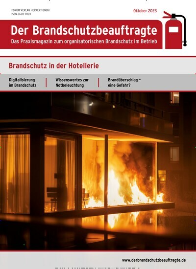 Titelbild der Ausgabe 10/2023 von Der Brandschutzbeauftragte. Diese Zeitschrift und viele weitere Jurazeitschriften und Zeitschriften für Verwaltung als Abo oder epaper bei United Kiosk online kaufen.