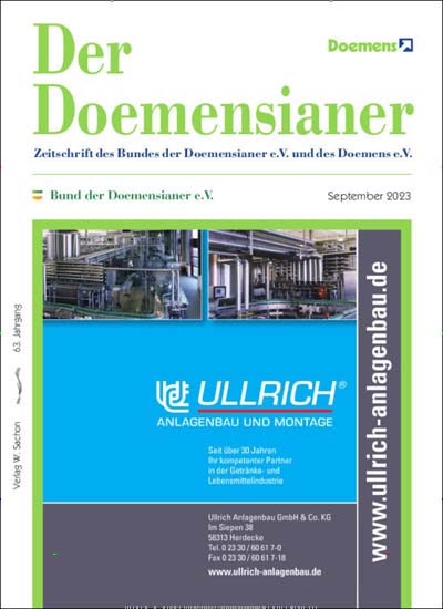 Titelbild der Ausgabe 1/2023 von Der Doemensianer. Diese Zeitschrift und viele weitere Gastronomiezeitschriften, Fashionmagazine, Beautymagazine als Abo oder epaper bei United Kiosk online kaufen.