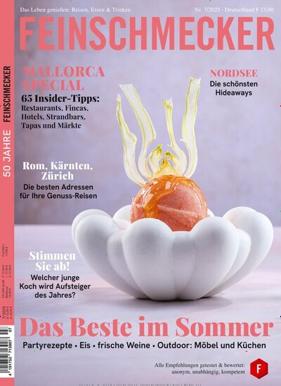 Titelbild der Ausgabe 7/2025 von Der Feinschmecker. Diese Zeitschrift und viele weitere Kochzeitschriften und Backzeitschriften als Abo oder epaper bei United Kiosk online kaufen.