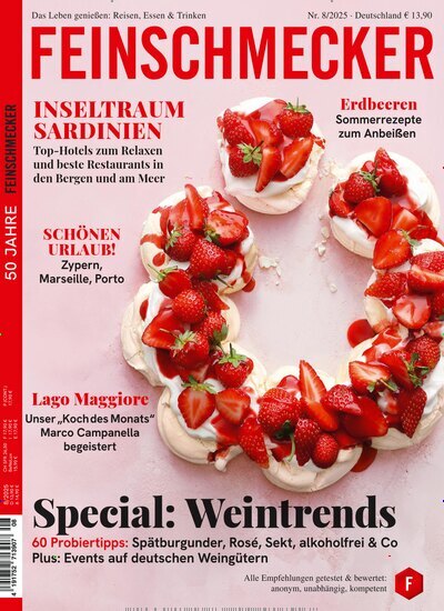 Titelbild der Ausgabe 8/2025 von Der Feinschmecker. Diese Zeitschrift und viele weitere Kochzeitschriften und Backzeitschriften als Abo oder epaper bei United Kiosk online kaufen.