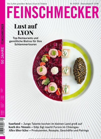Titelbild der Ausgabe 9/2025 von Der Feinschmecker. Diese Zeitschrift und viele weitere Kochzeitschriften und Backzeitschriften als Abo oder epaper bei United Kiosk online kaufen.