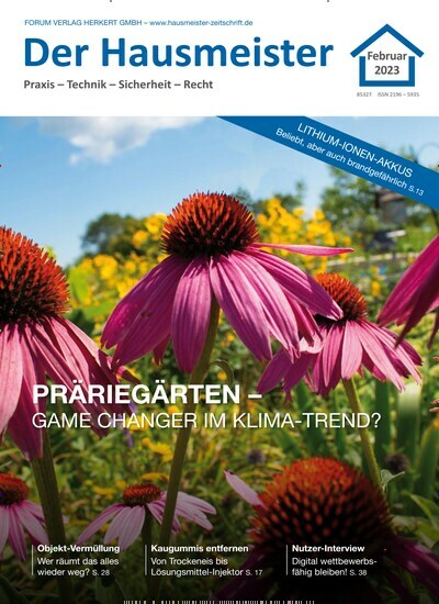 Titelbild der Ausgabe 1/2023 von Der Hausmeister. Diese Zeitschrift und viele weitere Businessmagazine als Abo oder epaper bei United Kiosk online kaufen.