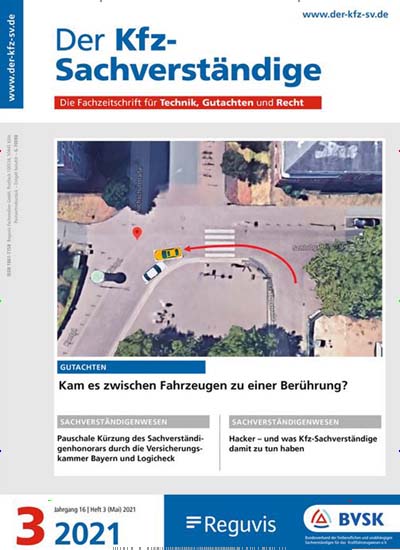 Titelbild der Ausgabe 3/2021 von Der KFZ-Sachverständige. Diese Zeitschrift und viele weitere Logistikmagazine und Medienmagazine als Abo oder epaper bei United Kiosk online kaufen.