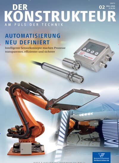 Titelbild der Ausgabe 2/2026 von Der Konstrukteur. Diese Zeitschrift und viele weitere Industriemagazine und Handwerkmagazine als Abo oder epaper bei United Kiosk online kaufen.
