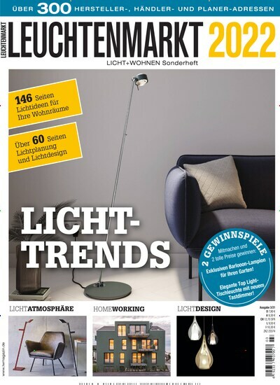 Titelbild der Ausgabe 3/2021 von Der Leuchtenmarkt. Diese Zeitschrift und viele weitere Gartenzeitschriften und Wohnzeitschriften als Abo oder epaper bei United Kiosk online kaufen.