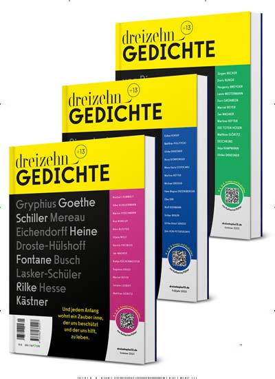 Titelbild der Ausgabe 1/2023 von Der Lyrik-Dreierpack!. Diese Zeitschrift und viele weitere Reisemagazine, Freizeitmagazine und Wissensmagazine als Abo oder epaper bei United Kiosk online kaufen.