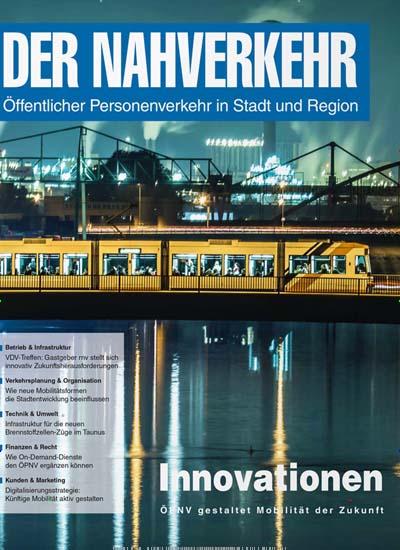 Titelbild der Ausgabe 1/2021 von Der Nahverkehr. Diese Zeitschrift und viele weitere Logistikmagazine und Medienmagazine als Abo oder epaper bei United Kiosk online kaufen.