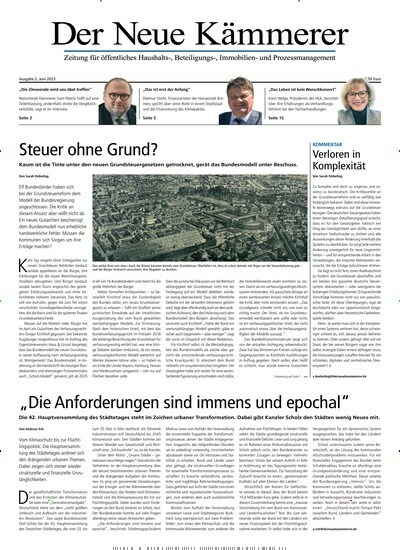 Titelbild der Ausgabe 2/2023 von Der neue Kämmerer. Diese Zeitschrift und viele weitere Wirtschaftsmagazine und Politikmagazine als Abo oder epaper bei United Kiosk online kaufen.