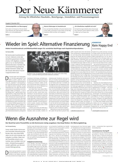 Titelbild der Ausgabe 4/2023 von Der neue Kämmerer. Diese Zeitschrift und viele weitere Wirtschaftsmagazine und Politikmagazine als Abo oder epaper bei United Kiosk online kaufen.