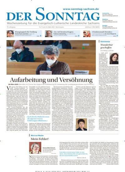 Titelbild der Ausgabe 11/2025 von Der Sonntag. Diese Zeitschrift und viele weitere Kunstmagazine und Kulturmagazine als Abo oder epaper bei United Kiosk online kaufen.