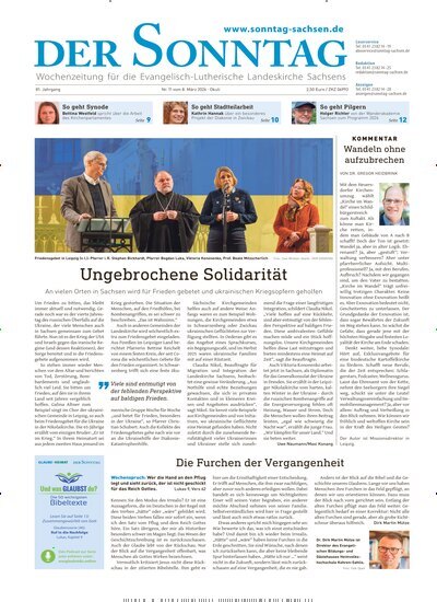Titelbild der Ausgabe 11/2026 von Der Sonntag. Diese Zeitschrift und viele weitere Kunstmagazine und Kulturmagazine als Abo oder epaper bei United Kiosk online kaufen.
