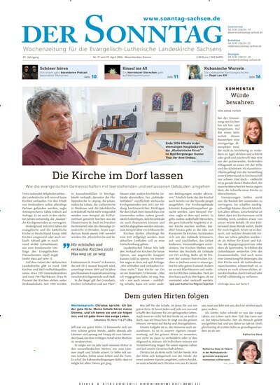 Titelbild der Ausgabe 17/2026 von Der Sonntag. Diese Zeitschrift und viele weitere Kunstmagazine und Kulturmagazine als Abo oder epaper bei United Kiosk online kaufen.