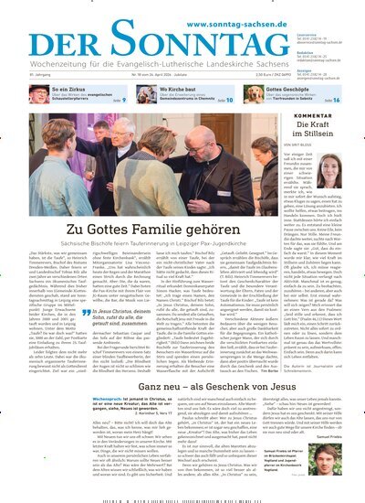 Titelbild der Ausgabe 18/2026 von Der Sonntag. Diese Zeitschrift und viele weitere Kunstmagazine und Kulturmagazine als Abo oder epaper bei United Kiosk online kaufen.