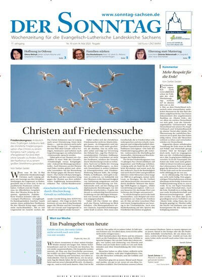 Titelbild der Ausgabe 19/2023 von Der Sonntag. Diese Zeitschrift und viele weitere Kunstmagazine und Kulturmagazine als Abo oder epaper bei United Kiosk online kaufen.