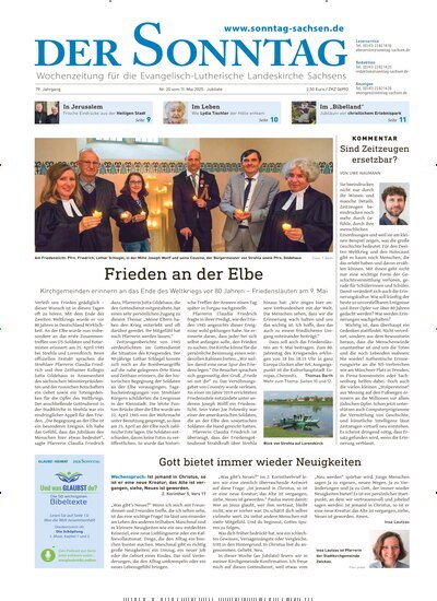 Titelbild der Ausgabe 20/2025 von Der Sonntag. Diese Zeitschrift und viele weitere Kunstmagazine und Kulturmagazine als Abo oder epaper bei United Kiosk online kaufen.