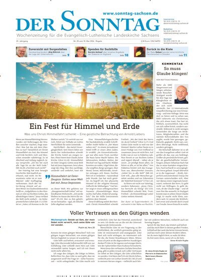 Titelbild der Ausgabe 20/2026 von Der Sonntag. Diese Zeitschrift und viele weitere Kunstmagazine und Kulturmagazine als Abo oder epaper bei United Kiosk online kaufen.