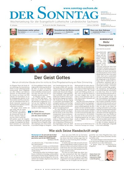 Titelbild der Ausgabe 22/2026 von Der Sonntag. Diese Zeitschrift und viele weitere Kunstmagazine und Kulturmagazine als Abo oder epaper bei United Kiosk online kaufen.
