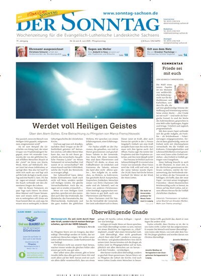 Titelbild der Ausgabe 24/2025 von Der Sonntag. Diese Zeitschrift und viele weitere Kunstmagazine und Kulturmagazine als Abo oder epaper bei United Kiosk online kaufen.