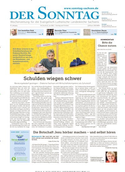 Titelbild der Ausgabe 26/2025 von Der Sonntag. Diese Zeitschrift und viele weitere Kunstmagazine und Kulturmagazine als Abo oder epaper bei United Kiosk online kaufen.