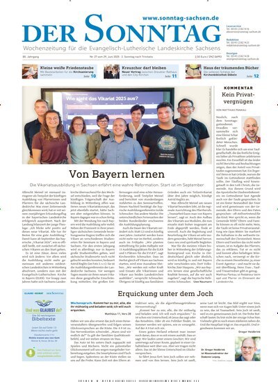 Titelbild der Ausgabe 27/2025 von Der Sonntag. Diese Zeitschrift und viele weitere Kunstmagazine und Kulturmagazine als Abo oder epaper bei United Kiosk online kaufen.