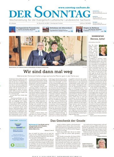 Titelbild der Ausgabe 30/2025 von Der Sonntag. Diese Zeitschrift und viele weitere Kunstmagazine und Kulturmagazine als Abo oder epaper bei United Kiosk online kaufen.