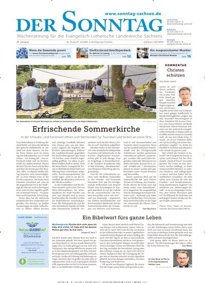 Titelbild der Ausgabe 31/2025 von Der Sonntag. Diese Zeitschrift und viele weitere Kunstmagazine und Kulturmagazine als Abo oder epaper bei United Kiosk online kaufen.