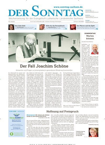 Titelbild der Ausgabe 47/2025 von Der Sonntag. Diese Zeitschrift und viele weitere Kunstmagazine und Kulturmagazine als Abo oder epaper bei United Kiosk online kaufen.