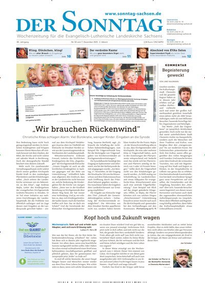 Titelbild der Ausgabe 50/2025 von Der Sonntag. Diese Zeitschrift und viele weitere Kunstmagazine und Kulturmagazine als Abo oder epaper bei United Kiosk online kaufen.