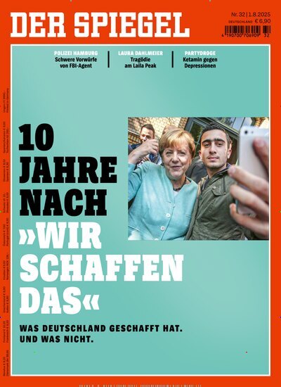 Titelbild der Ausgabe 32/2025 von Der Spiegel. Diese Zeitschrift und viele weitere Wirtschaftsmagazine und Politikmagazine als Abo oder epaper bei United Kiosk online kaufen.
