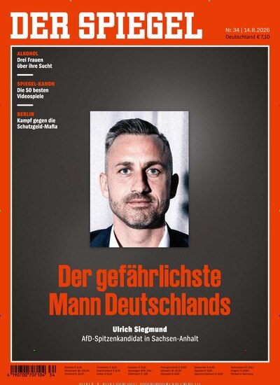 Titelbild der Ausgabe 34/2026 von Der Spiegel. Diese Zeitschrift und viele weitere Wirtschaftsmagazine und Politikmagazine als Abo oder epaper bei United Kiosk online kaufen.