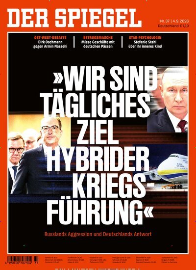 Titelbild der Ausgabe 37/2026 von Der Spiegel. Diese Zeitschrift und viele weitere Wirtschaftsmagazine und Politikmagazine als Abo oder epaper bei United Kiosk online kaufen.