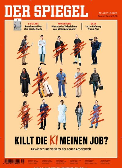 Titelbild der Ausgabe 41/2025 von Der Spiegel. Diese Zeitschrift und viele weitere Wirtschaftsmagazine und Politikmagazine als Abo oder epaper bei United Kiosk online kaufen.