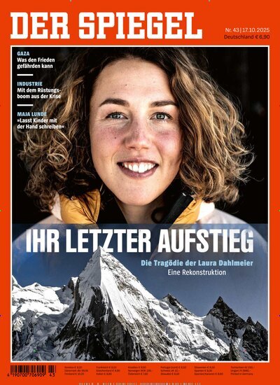 Titelbild der Ausgabe 43/2025 von Der Spiegel. Diese Zeitschrift und viele weitere Wirtschaftsmagazine und Politikmagazine als Abo oder epaper bei United Kiosk online kaufen.