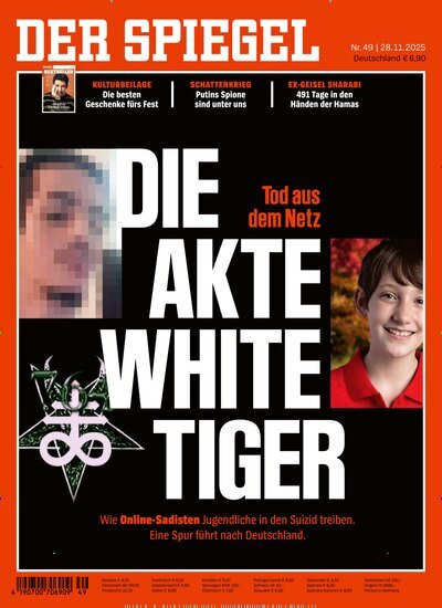 Titelbild der Ausgabe 49/2025 von Der Spiegel. Diese Zeitschrift und viele weitere Wirtschaftsmagazine und Politikmagazine als Abo oder epaper bei United Kiosk online kaufen.