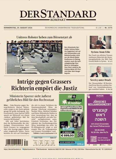 Titelbild der Ausgabe 375/2026 von Der Standard Kompakt. Diese Zeitschrift und viele weitere Zeitungsabos als Abo oder epaper bei United Kiosk online kaufen.